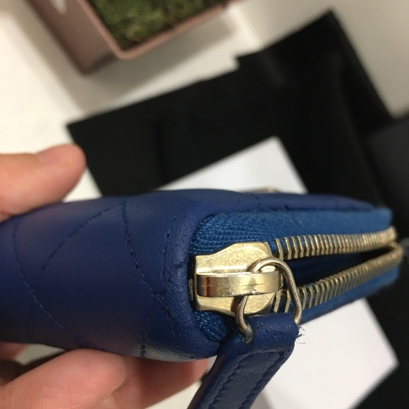 Authentic Blue Chanel Trendy Wallet - Picture 10 of 12